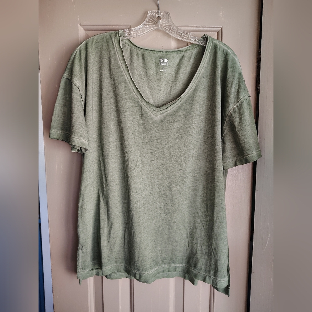 True Craft Not So Basic Olive T Shirt Women's XL New with Tags NWT